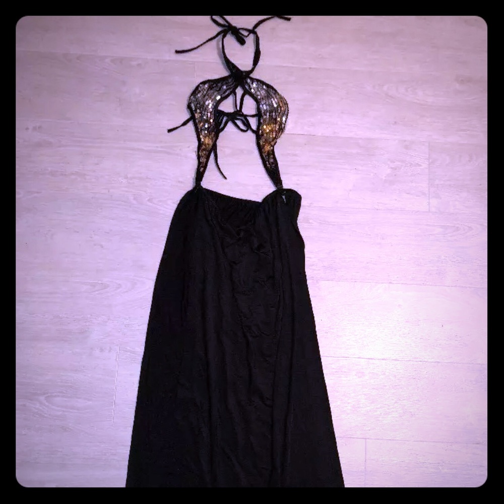 Belly dancer Slave or Genie Costume Black One Size